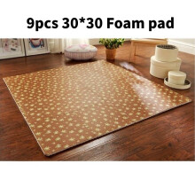 (Coffee)9 pièces tapis de sol puzzle mousse imprimé grain bois tournesol enfants tapis rampants