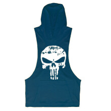 (White,M)Hot Uomo Abbigliamento Palestra Stringer Felpa con Cappuccio Bodybuilding Canotta Muscolare con Cappuccio Camicia