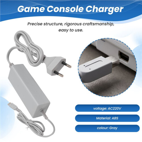 Replacement AC Power Supply Adapter Gamepad Controll Power Charger for  WiiU Game Console EU Plug 2