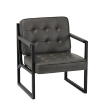 (Grey, 73x66.5x83.49cm) Smartue Modern Faux Leather button-tufted design Accent Chair with Metal Farme 110? Recline
