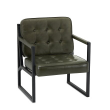 (Green, 73x66.5x83.49cm) Smartue Modern Faux Leather button-tufted design Accent Chair with Metal Farme 110? Recline