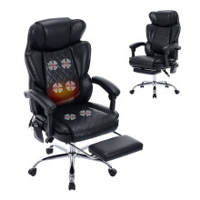 Smartue Ergonomic Office Chair with Breathable Leather, Pocket Spring Seat Cushion, Flip-up Armrests & Smooth Rolling Casters for Home Office, Black