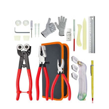 Stained Glass Kit, Glass Cutting Tools with Pliers, Wheeled Nipper, Oil-Feed Cutter for Stained Glass, Mosaic and Tile.