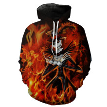 (Fire,L)Moletom com capuz Jack Skellington Nightmare Before Christmas estampado pulôver tops suéter