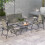 Four-Piece Metal Garden Sofa Set - Mixed Brown 3