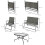 Four-Piece Metal Garden Sofa Set - Mixed Brown 5