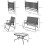 Four-Piece Metal Garden Sofa Set - Mixed Grey 5
