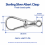 (28mm) Sterling Silver Fixed Top Albert Clasps 2