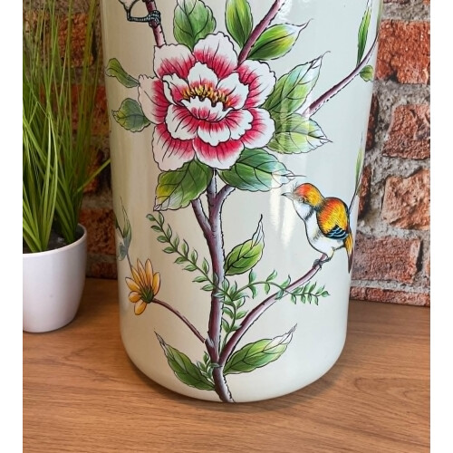 Green Birds & Floral Ceramic Umbrella/Stick Stand 2