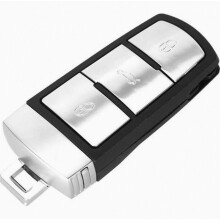 Schlüsselgehäuse kompatibel mit VW Volkswagen Passat B6 B7 3C CC - 3-Tasten-Fernbedienung mit Phonillico-Schlüsselklinge_Überraschungsgeschenk