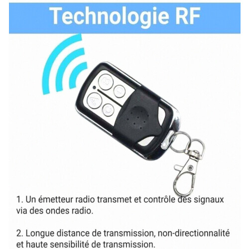 Compatibleremote control Compatible gates/garages - No Brand - 433.92 MHz 4 channels - Fixed code copying/learning - 2-pack_Surprise Gift 2