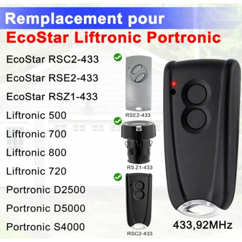 2 πομποί γκαραζόπορτας συμβατοί με ECOSTAR RSC2 4 1