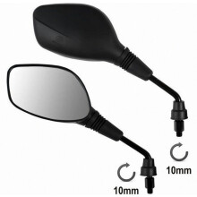 Par de espejos retrovisores M10 para motocicleta, scooter, ATV y quad, color negro, marca A-Pro, 10 mm_Regalo sorpresa