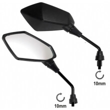 Espejos retrovisores con adaptador Sonic personalizados para motocicleta y scooter de color negro_Regalo sorpresa