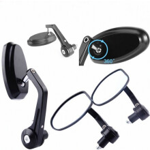 2 espejos retrovisores negros angulares compatibles de 22 mm para motocicleta/bicicleta_Regalo sorpresa
