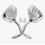 Chrome motorcycle mirrors 8mm 10mm thread skeleton skull hand handlebar reflector 2 pieces_Surprise Gift 1