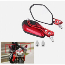 1 par de espejos retrovisores de aluminio con diseño de llamas rojas, compatibles con motocicletas y scooters, de 8 mm y 10 mm - TIP_Surprise Gift