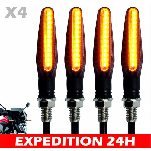 Σετ 4 φλας μοτοσικλέτας, 12V, 12 LED, Συμβατά με