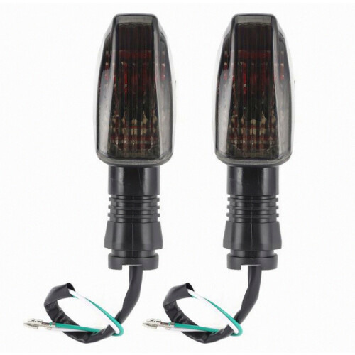 Σετ 2 φλας LED μοτοσικλέτας, φιμέ κρύσταλλα, 12V, 1