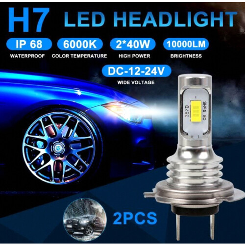 Κιτ προβολέων LED, λευκό M6000K, H7 80W 10000LM,