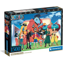 Puzzle 1500 pezzi - CLEMENTONI - One Piece - Illustrazione Anime - Poster incluso - Per adulti