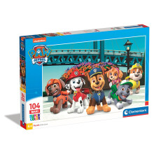 Clementoni 23755, Paw Patrol Supercolor Maxi Puzzle for Children - 104 Pieces, Ages 4 years Plus Multicoloured