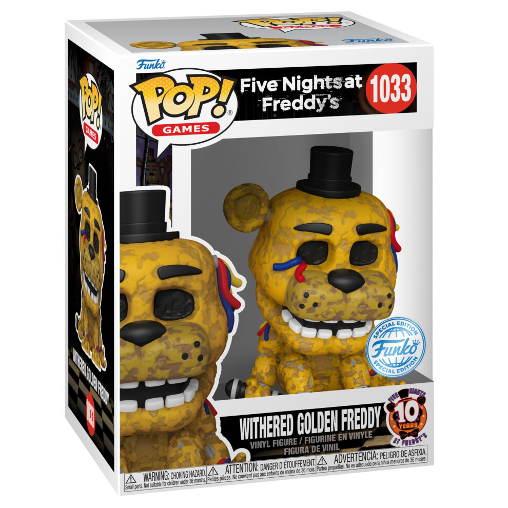 Funko Pop Vinyl Five Nights at Freddy's Withered Golden Freddy 1033 Figure FNAF - Image 8
