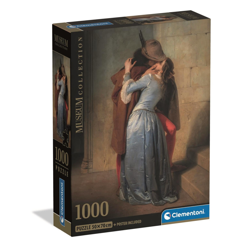 Clementoni Jigsaw Puzzle 1000 Pieces, Collection Museum Collection The Kiss Hayez, Compact Box, Puzzle For Adults 14-99 Years, Made In Italy, 37064 - Image 3