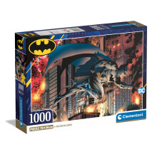 Clementoni Jigsaw Puzzle Batman 1000 Pieces - Poster Included, Puzzle For Adults 14-99 Years, Gift For Men/Women, Superhero, Made In Italy, 39851