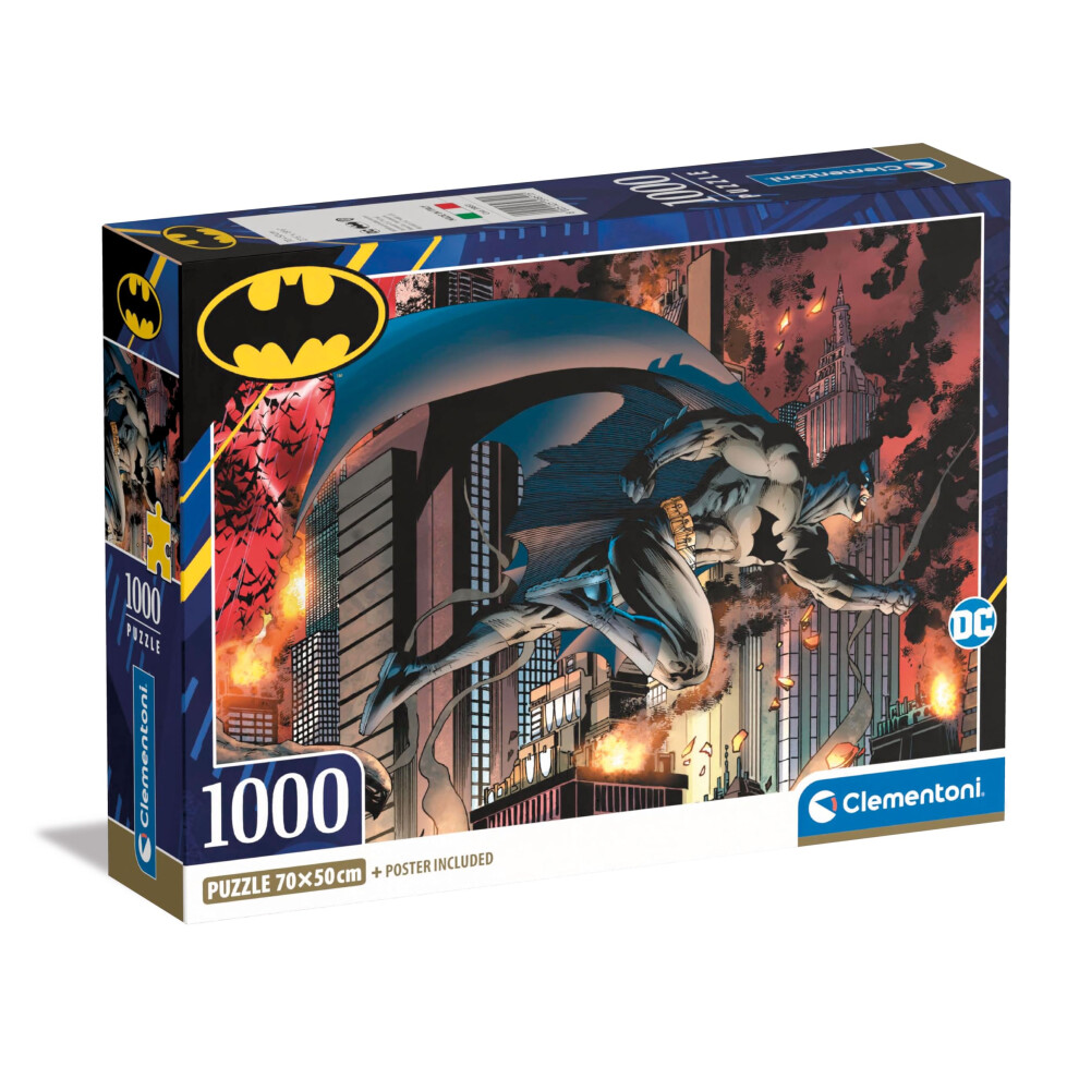 Clementoni Jigsaw Puzzle Batman 1000 Pieces - Poster Included, Puzzle For Adults 14-99 Years, Gift For Men/Women, Superhero, Made In Italy, 39851 - Image 2
