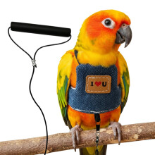 Bird Harness Leash, Adjustable Self-Adhesive Vest Birds Harness with 360 deg Swivel Clasp