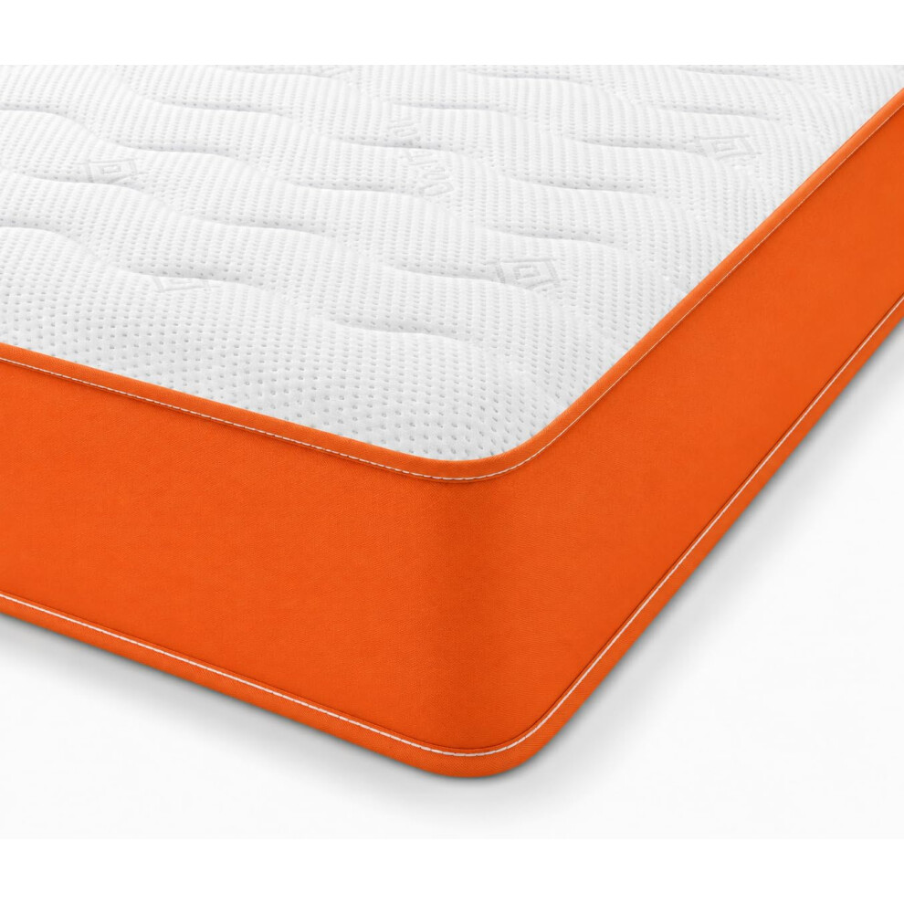 eXtreme comfort ltd Cooltouch Colours Orange Small Single Mattress | Hybrid Design, Foam Layer, Bonnel Spring, Soft Comfort Firmness, 2ft6 x 6ft3 (75 x 190 x 18cm) - Image 2