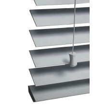 Home In Style 4U Faux Wood Venetian Blinds, Nimbus Grey (W 105cm x L 150cm) | 50mm Horizontal Embossed Slats with String Blind