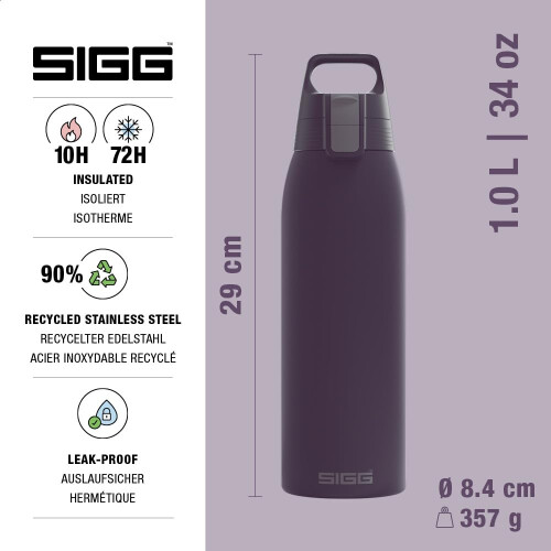 Sigg Sigg - 6021.90 - Borraccia - Shield Therm ONE - Viola - 1 L 1