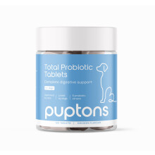 Puptons Total Probiotic Tablets for Dogs | Digestive Support (30 Tablets) | Yeast Infection Treatment | Wind