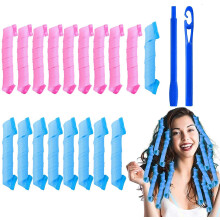 URAQT Hair Curlers Styling Kit, 30cm Hair Rollers, Heatless Spiral Curls Wave Style Rollers for Setting Hair with Styling Hooks