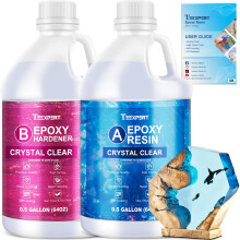 Teexpert Epoxy Resin Crystal Clear Kit 3.8L/1 Gallon High-Gloss Coating and Casting Resin