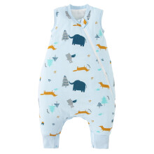 Duomiaomiao Sleeping Bag with Legs, 100% Cotton 1.5 Tog Baby Sleep Bag Toddler Sleeping Sack with Feet for 2-3 Years Boys Girls, Elephant