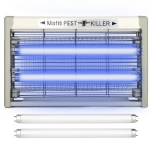 Mafiti Fly Zapper,Fly Killer Indoor with UV light Attracting Flies 20W for Kitchen,Home,Indoor Garden Yard Commercial or Domestic Usage-Grey (Extra 2