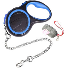 Dog Lead Retractable Leash 5m / 16ft, Chew Proof Dogs Leash with Anti-Bite Dog Chain Lead for Medium Large Dogs