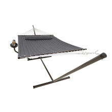 VITA5 Double Hammock with Stand and Side Table - 200 kg | Unwind Together in the Garden with a Handy Drinks Table Stable Frame and Room for Two Adults