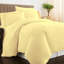 Pizuna 800 Thread Count Cotton Super King Duvet Cover Set Mellow Yellow, 100% Long Staple Cotton Super King Quilt Cover