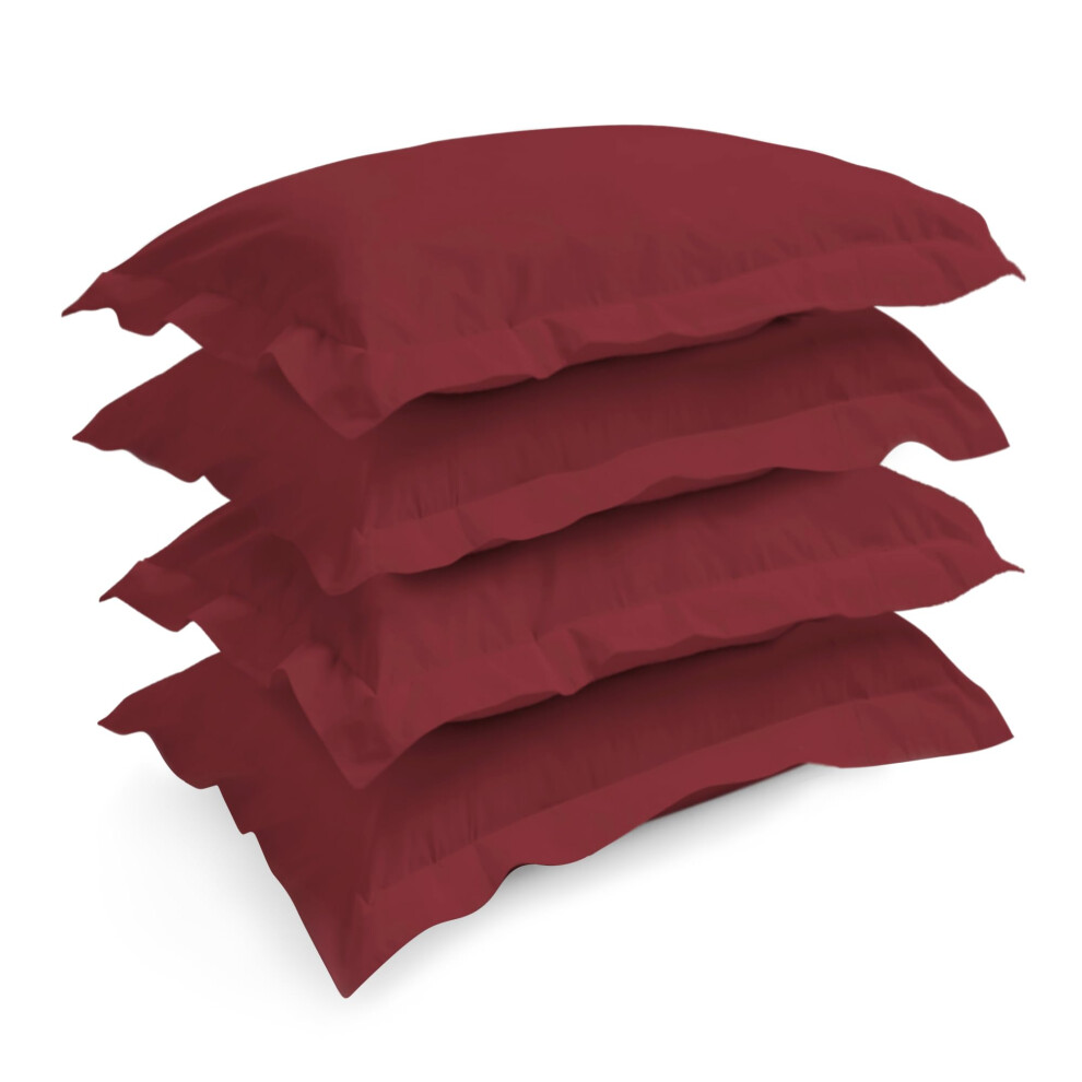 Pizuna 100% Cotton Rio Red Pillow Cases 4 Pack Cotton 400 Thread Count | Long Staple Sateen Weave Oxford Pillow Case, 50 X 75 Cm - Image 2