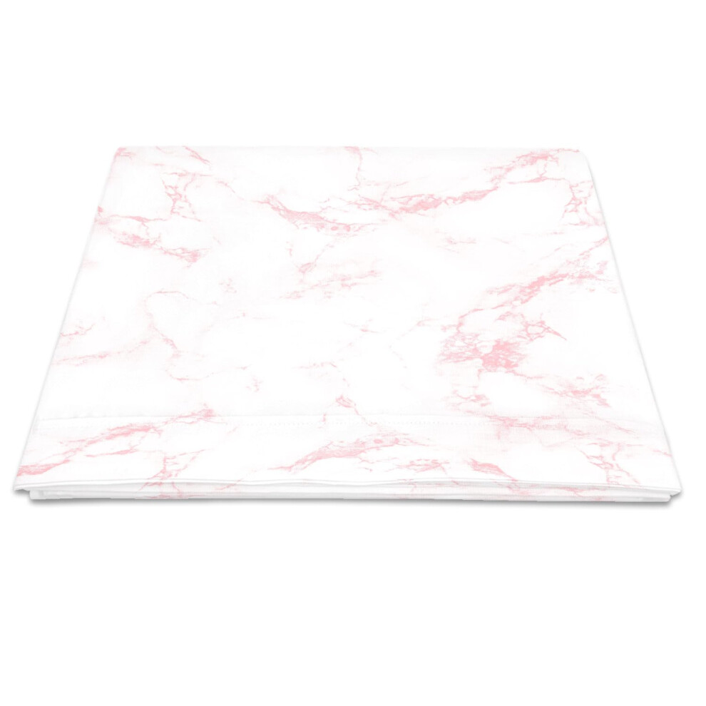 Pizuna Cotton Single Size Carrara Marble Pink Print Flat Sheet 1 Piece Only, 100% Long Staple Combed Cotton Flat Bed Sheets 180Cm X 280Cm - Image 2