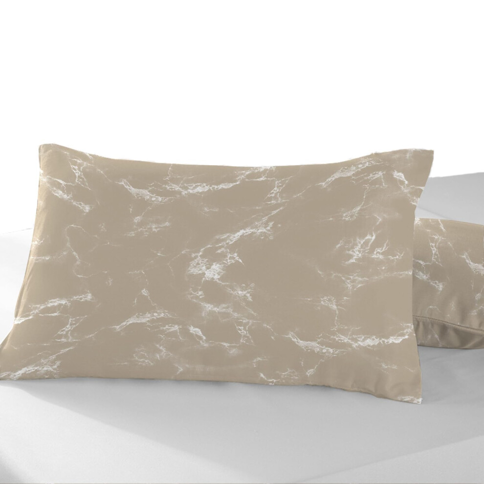 Pizuna Cotton Taupe Printed Pillowcases 2 Pack 48X74 400 Thread Count - Image 2