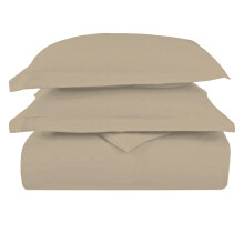 Pizuna Luxurios Cotton Super King Duvet Cover Set Simply Taupe, 1000 Thread Count 100% Long Staple Cotton Superking Duvet Cover 260x220cm