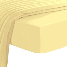 Pizuna Luxury Cotton European Single Fitted Sheet Yellow 800 Thread Count | Mellow 100% Long Staple Cotton Bed, 100 X 200cm