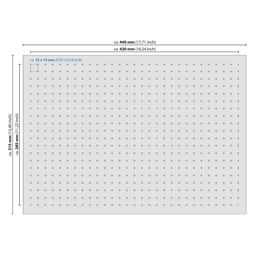 HMF 1451100 Foam Grid, Foam Cube 440 x 315 mm Case Insert Tabletop Various Heights 10 mm 2