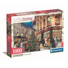 Clementoni Jigsaw Puzzle A Christmas Stroll 1000 Pieces - Compact Box, Poster Included, Puzzle For Adults 14-99 Years, Gift For Men/Women