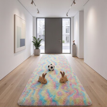 (80x300cm, Rainbow) Imperial Rooms Non Slip Shaggy Rug Soft Fluffy Faux Fur Area Carpet | 450GSM 3.5cm Pile Height